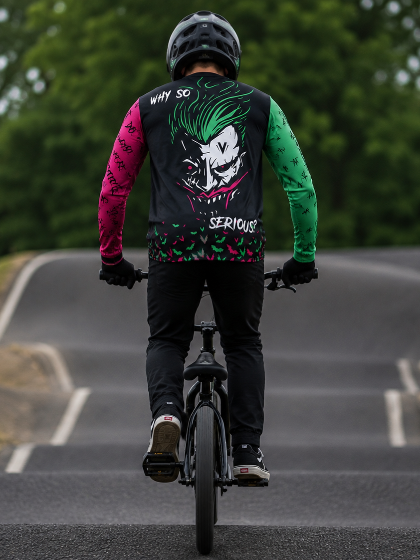 BMX rider with Joker jersey